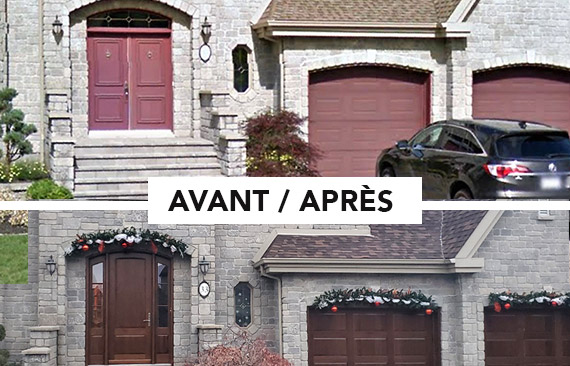 Avant Après Nouvelles Portes de Garage en Bois